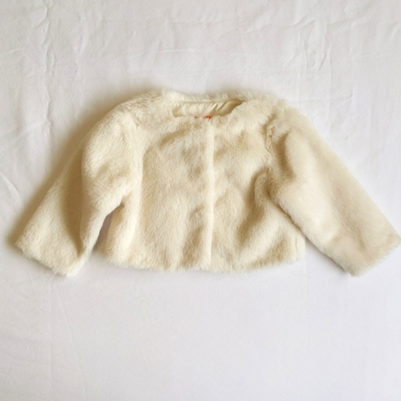 joe fresh faux fur fully lined snap close jacket 3-6 months baby girl - Picture 1 of 6